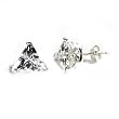 Silver Triangle Cubic Zirconia Stud Earrings, Size: 8x8x8mm