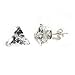Silver Triangle Cubic Zirconia Stud Earrings, Size: 4x4x4mm