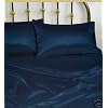 New Full (Double) Size Satin Sheet Set - Includes 1 fitted sheet, 1 flat sheet and 2 pillow cases - Navy Blue
