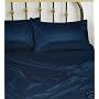 New Full (Double) Size Satin Sheet Set - Includes 1 fitted sheet, 1 flat sheet and 2 pillow cases - Navy Blue