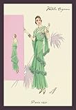 IMAGE OF Playful Green Evening Gown 16X24 Canvas Giclee