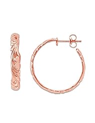 Maile Scroll 4mm Earrings in 14K Rose Gold - Large