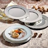 SET OF 4 BEADED SERVICE PLATES - charger plate