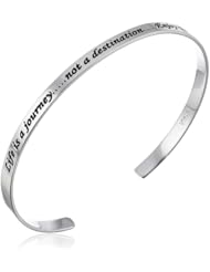 Sterling Silver "Life Is A Journey, Not a Destination, Enjoy The Moments" Cuff Bracelet