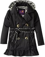 Pink Platinum Little Girls'  Double Leopard Trench Rain Jacket