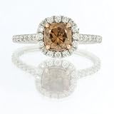 1.87ct Fancy Yellow Brown Cushion Cut Diamond Engagement Anniversary Ring