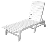 Recycled Earth-Friendly Cape Cod Outdoor Armless Chaise Lounge Chair - White
