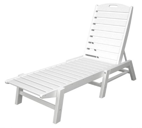 Recycled Earth-Friendly Cape Cod Outdoor Armless Chaise Lounge Chair - White