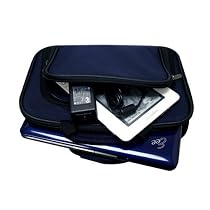 CaseCrown Premium Double Memory Foam Laptop Case with Extra Pocket (Nylon Navy Blue) for Samsung NC10 Netbook
