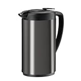Oggi 6566.3 Black Oval Stainless Steel Carafe, 1 Liter Capacity