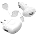3in1 Zubeh�r Set f�r iPod und iPhone (KFZ Ladekabel, Datenkabel, USB Netzteil) weiss