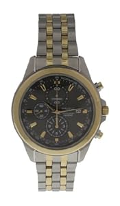 Seiko Mens Stainless Steel Chronograph Watch Grey Dial SNDF06