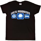 WOMENS T-SHIRT : BLACK - MEDIUM - Life's Priorities - Eat Sleep Golfing - Golf