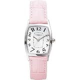 TIMEX Women's Silver-tone Analog Watch with Pink Leather Strap. Model: T2E351