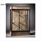 Series 93 Elite Freestanding Display Case - With Cornice and light Color: Oak, Size: 6'h x 5'w