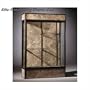 Best-Rite 93C8X Series 93 Elite Freestanding Display Case - With Cornice and light Color: Oak, Size: 6'h x 5'w