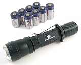Olight M20 Warrior PREMIUM Tactical LED Flashlight with 8 pcs Tenergy propel PTC CR123A protected batteries