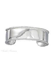 Sterling Silver Roped Edge Cuff Bracelet