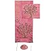 Yair Emanuel Tree of Life Design Embroidered Raw Silk Pink Tallit,Kippah & Bag Set