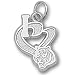Cincinnati Bengals NFL I Heart Bengal Head 1/2 Pendant (Silver)