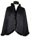 Loro Piana 17 Ounce 100% Cashmere Black Mink WhipStitch Bolero