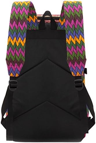 Bohemian Style Ethnic Folk Ripple Flowers Design Large Backpack Brown