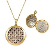 14K White / Yellow Gold Diamond Round Family Pendant w/ Chain
