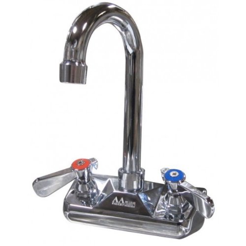 4 Wall Mount NSF Hand Sink Faucet with 312 Gooseneck Spout AA410