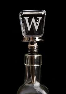 Monogram Glass Wine Stopper - W