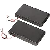 TOOGOO(R) 2 Pcs 8 x AA 12V Battery Holder Case Box Wired ON/OFF Switch w Cover