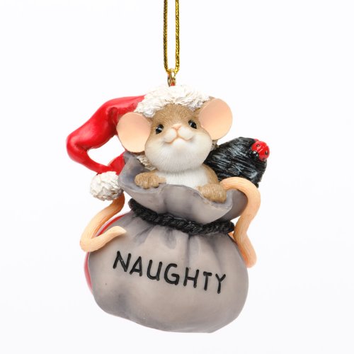 Enesco Charming Tails Naughty or Nice Ornament, 2.25-Inch Enesco Charming Tails Naughty or Nice Ornament, 2.25-Inch