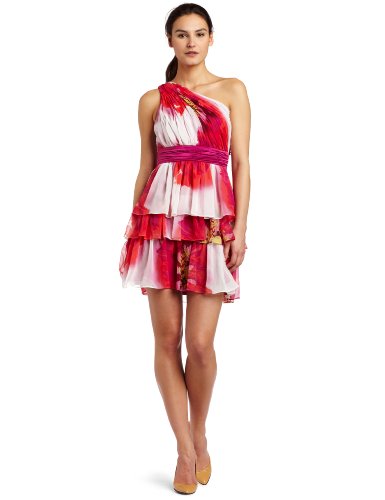 Maxandcleo Womens One Shoulder Dress, Pink Cranberry, 12