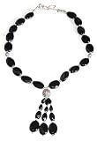 Gemstone Necklaces In Black Onyx Healing Beads Handmade Jewelry Indian Style 17.75  (gnklc201)