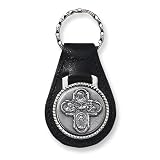 Pewter & Leather Four Way Medal Key Chain
