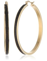 Stainless Steel Glitter Inlay Hoop Earrings