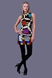 Printed Turtle Neck Mini Dresses by Custo Barcelona