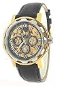 ADEE KAYE STAINLESS STEEL GOLD SKELETON AUTOMATIC MULTI FUNCTION WATCH