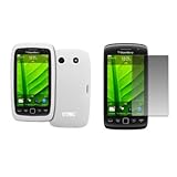 EMPIRE White Silicone Skin Case Cover + Screen Protector for BlackBerry Tor ....