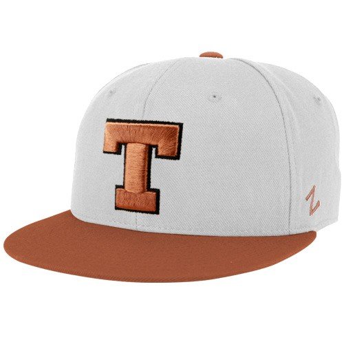 Zephyr Texas Longhorns White Color Blocked Fitted Hat