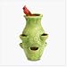 PLAYFUL BIRD STRAWBERRY OUTDOOR YARD PLANTER PLANT POT