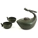 Green Cicada Chinese Yixing Clay Tea Set 3 Piece Teapot 11 ounces