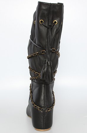 80%20 The Bobbie Chain Gathered Hidden Wedge Boot in Black,Shoes for Women from 80%20