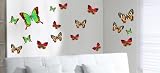 PEMA WANDTATTOO w547 17 lustig bunte Schmetterlinge Butterflys Wandaufkleber Wandfolie Digitaldruck