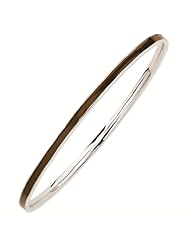 Sterling Silver Stackable Expressions Brown Slip-On Enamel Bangle Bracelet - Stackable Jewelry Collection