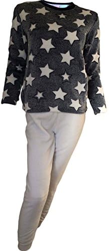Girls Pyjamas Super Thick Fleece Navy Stars 9-10