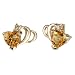 Thrillingly Modish 0.75 cts Heart Shape Citrine Diamond Earrings 14Kt Yellow Gold
