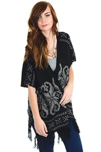 Cecieco Collection Open Cardigan in Black