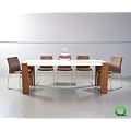 Beeindruckender Designer Esstisch BRIDGE XXL Weiss gl�nzend/Walnuss von QUBO-DESIGN