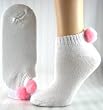 WOMENS POM POM NO SHOW SOCKS WITH BAL