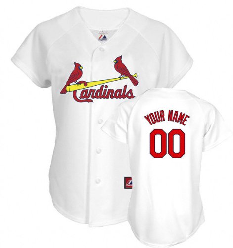 MLB Women's St. Louis Cardinals Replica Jersey Personalized (White, Medium)